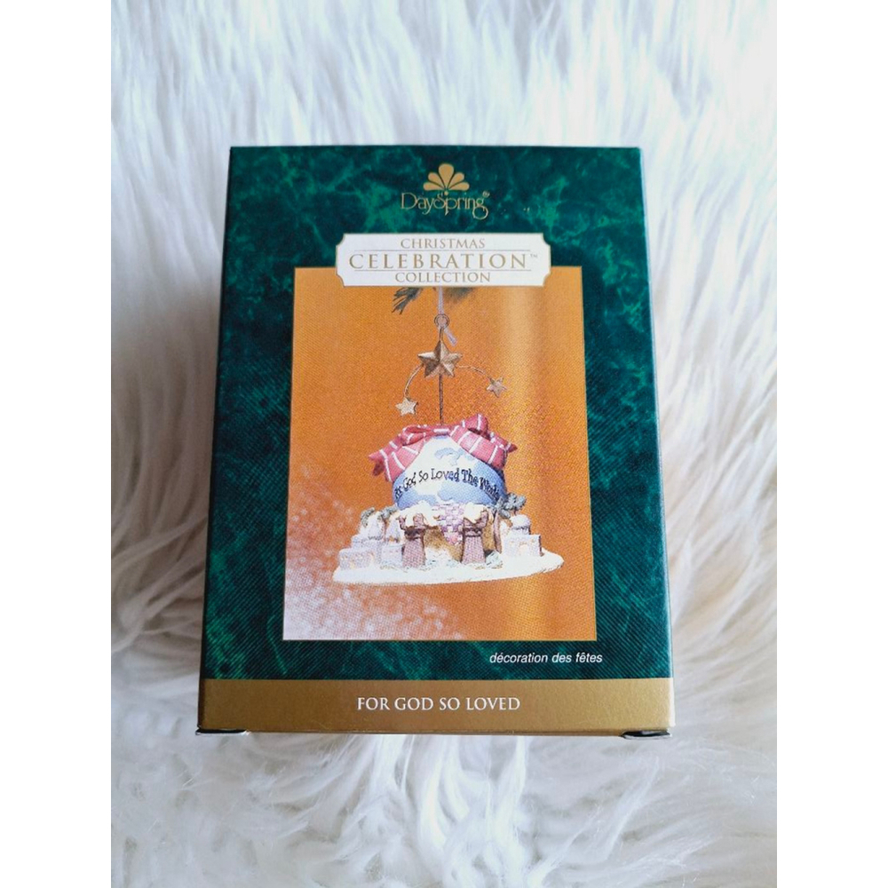 Dayspring vtg 2003 Christmas tree Ornament For God so loved christian